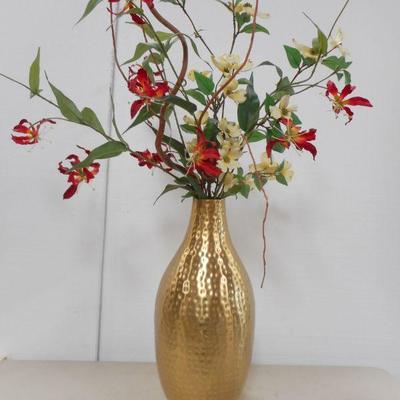 Lot 3023 - Tall Brass Looking Floral Vase