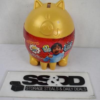 Ryan's World Deluxe Piggy Bank with 25 Surprises - New