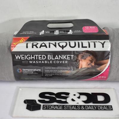 Tranquility Weighted Blanket with Washable Cover, 12 lbs. Open, $35 Retail - New
