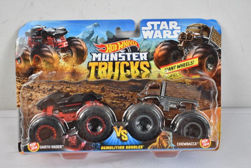 Hot Wheels Monster Trucks 2-Pack Darth Vader vs Chewbacca, $27 Retail - New  | EstateSales.org