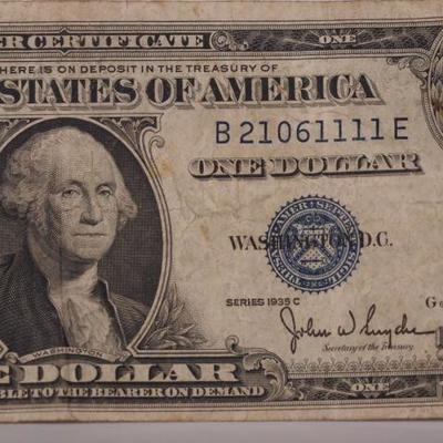 Series 1935 C $1 Silver Certificate Circulated 