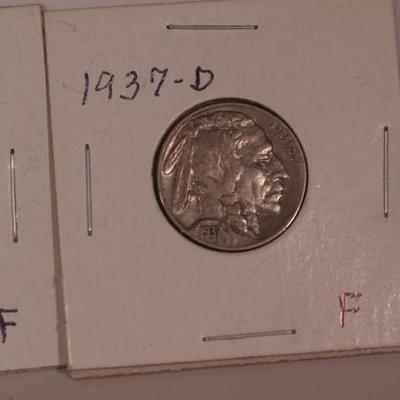  Buffalo Nickles 1937 D and 1936 D   1145