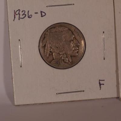  Buffalo Nickles 1937 D and 1936 D   1145