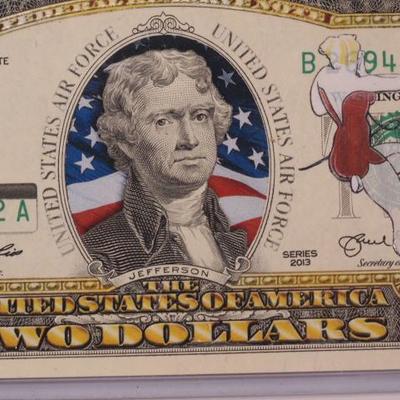 Memphis belle Series 2013 Colorized Two Dollar Bill 1142