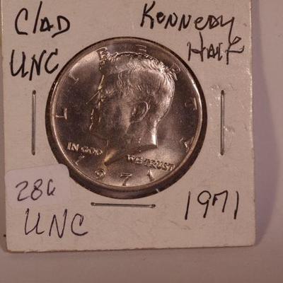 1971 Uncirculated Clad Kennedy Half Dollar    1014