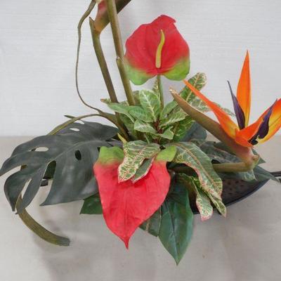 Lot 3055 - 2 Floral Arrangements Orchids + Bird of Paradise 