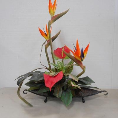 Lot 3055 - 2 Floral Arrangements Orchids + Bird of Paradise 