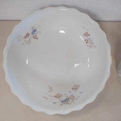 Lot 3059 - Two Piece Lot of Ceramic Iron Stone Basin + Pitcher 