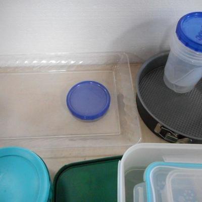 Lot 3064 - Kitchen Lot - Pots Pans Plasticware  + More