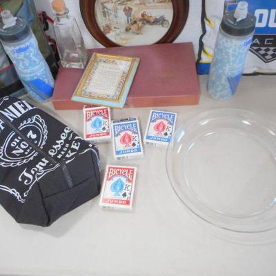 Lot 3065 - Oddball Lot Camelbak, Scrabble, Playing Cards, Jack Daniels Tote