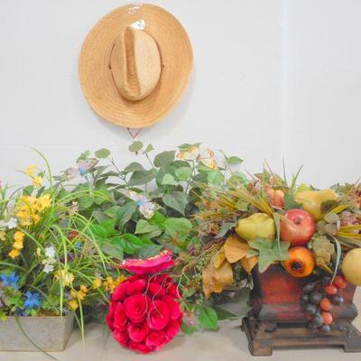 Lot 3085 - Variety of Plastic Plants and Flowers Home Office Decor