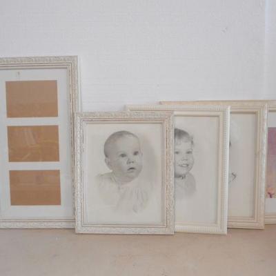 Lot 3090 - Set of 5 Shabby Chic Wall Hanging Picture Frames