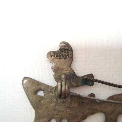 Lot 2039 - Sterling Silver Brooch - Rider in cart with donkey 