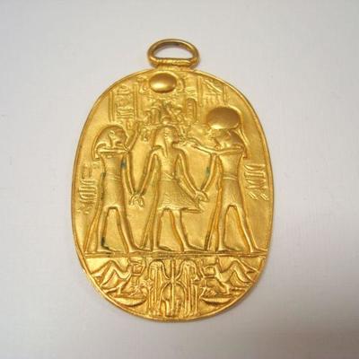 Lot 2048  GF Necklace Pendant Egyptian Themed with Hieroglyphics 