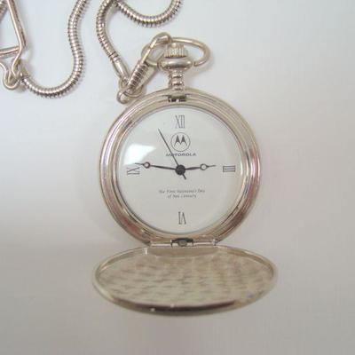 Lot 2050 - Silver Tone Motorola Pocket Fob Watch 