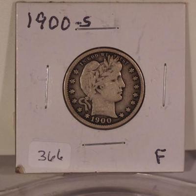 1900 S Barber Silver Quarter   1132