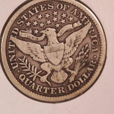 1900 S Barber Silver Quarter   1132