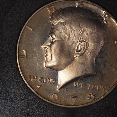 1974 S Kennedy Half Gold plate  1021