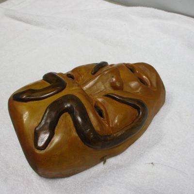 Lot 3 - Native American Ceremonial Wood Carved Mask Double Serpent 11