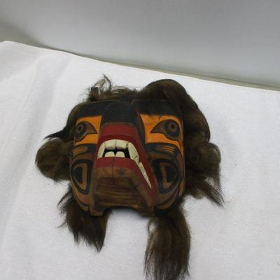 Lot 12 - Native American Wooden Mask - Grizzly Bear - Derald Scoular