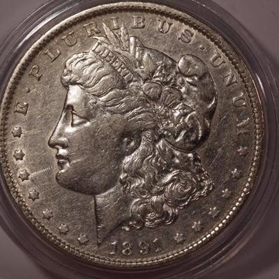 1891 P Morgan Silver Dollar   1082