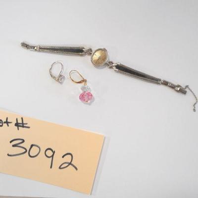 Lot 3092 - 14K White Gold Watch 14K Yellow Gold + 925 Silver