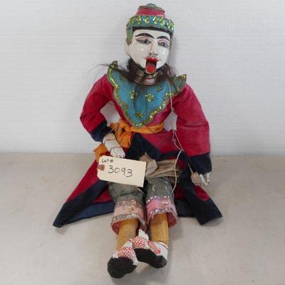 24'' Tall Wood Carved Hand Painted Japanese Marionette Puppet