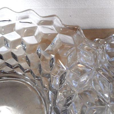 Lot 3096 - Glass Platter + Matching Bowl