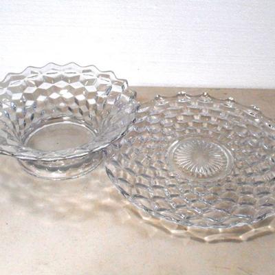 Lot 3096 - Glass Platter + Matching Bowl