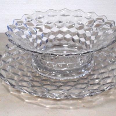 Lot 3096 - Glass Platter + Matching Bowl