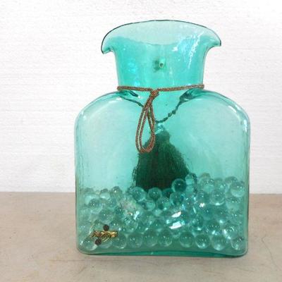 Lot 3100 - Teal Blenko Glass Water Bottle