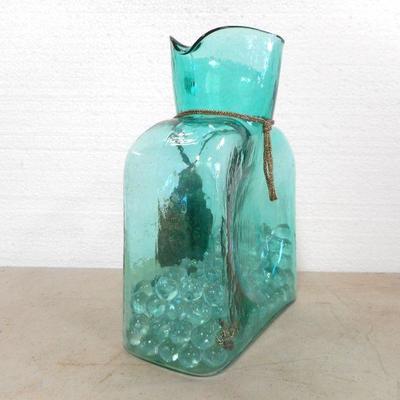 Lot 3100 - Teal Blenko Glass Water Bottle