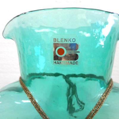Lot 3100 - Teal Blenko Glass Water Bottle