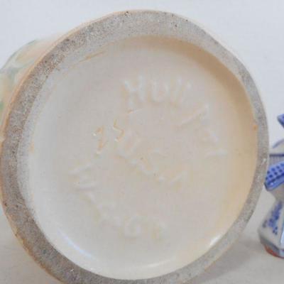 Lot 3110 - Hull Art Pottery Vase + Delft Salt and Pepper Shakers