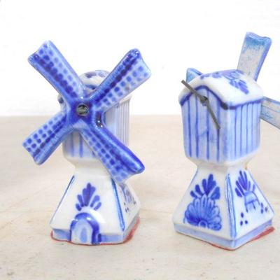 Lot 3110 - Hull Art Pottery Vase + Delft Salt and Pepper Shakers