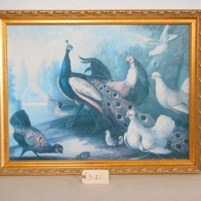 Lot 3121 - Print of Peacock Birds 