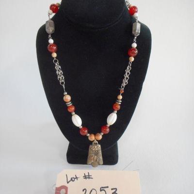 Lot 2053 - Necklace with Metal Center Piece