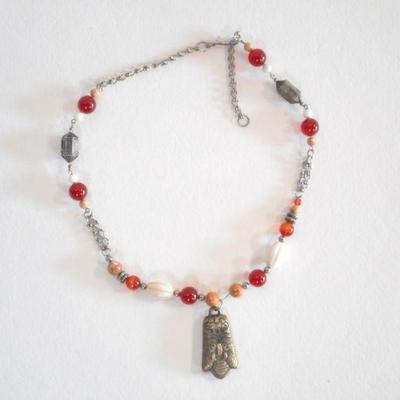 Lot 2053 - Necklace with Metal Center Piece