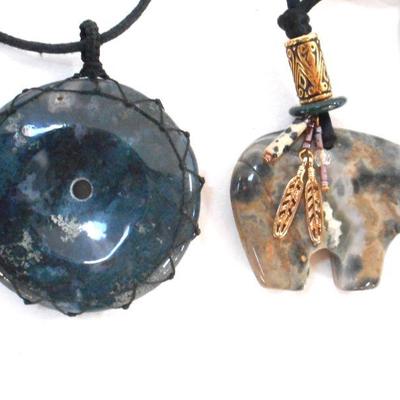 Lot 2056 - 2 Stone Necklaces 