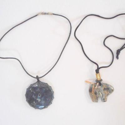 Lot 2056 - 2 Stone Necklaces 
