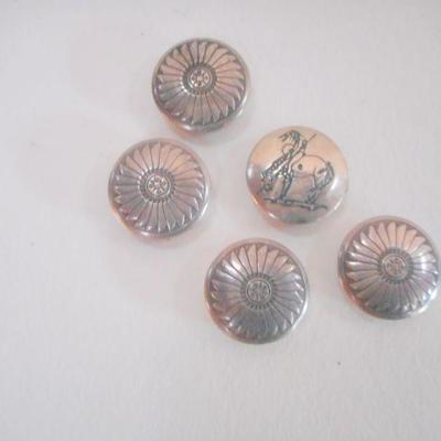 Lot 2061 - Lot of 5 Sterling Buttons for Clothing Crafts Art