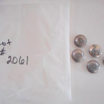 Lot 2061 - Lot of 5 Sterling Buttons for Clothing Crafts Art