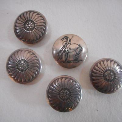 Lot 2061 - Lot of 5 Sterling Buttons for Clothing Crafts Art