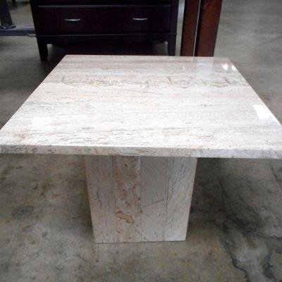 Lot 1074 - x2 Marble End Tables 