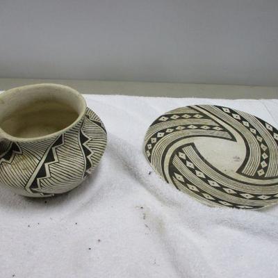 Lot 24 - Native American Pottery Plate & Cup