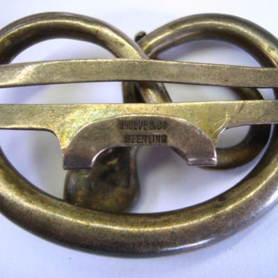 Lot 2076 - Shreve & Co Sterling Silver Rattle Snake with Ruby Eyes - Buckle?