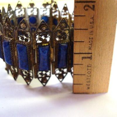 Lot 2077 - Antique Bracelet with Pin Clasp 7'' long 
