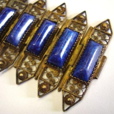 Lot 2077 - Antique Bracelet with Pin Clasp 7'' long 