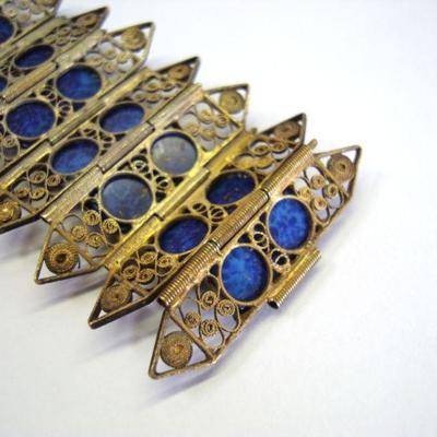 Lot 2077 - Antique Bracelet with Pin Clasp 7'' long 