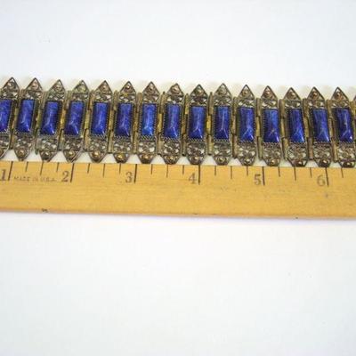 Lot 2077 - Antique Bracelet with Pin Clasp 7'' long 